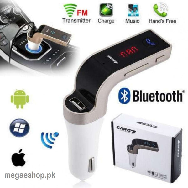 Car G7 Bluetooth FM Transmitter Charger Mobile MP3 AUX USB Player