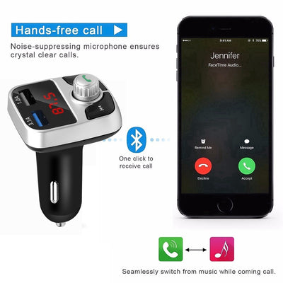 G17 Wireless Bluetooth Hands-free FM Transmitter Dual USB Charger Car Kit