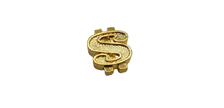 Dollar Style Tire Nozzle Golden 4 pcs