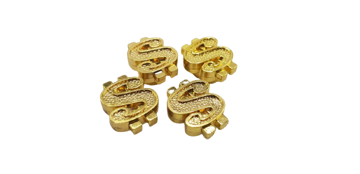 Dollar Style Tire Nozzle Golden 4 pcs