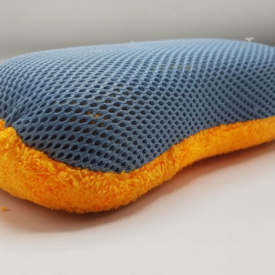 Microfiber Sponge For Washing and Polishing Orange - Grey 1 Pc