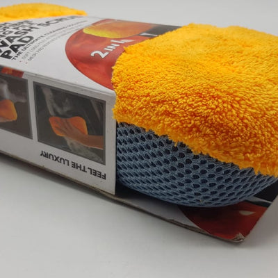 Microfiber Sponge For Washing and Polishing Orange - Grey 1 Pc