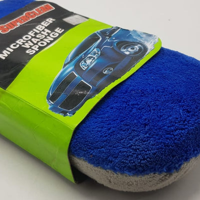 Microfiber Sponge For Washing and Polishing Grey - Blue 1 Pc
