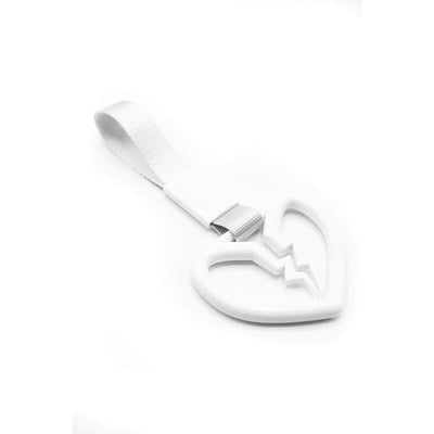 JDM Broken Heart White Ring Hand Strap Decoration