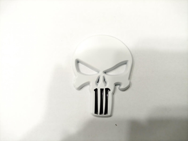 White Punisher Skull Metal Logo